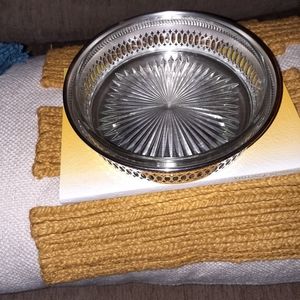 Vtg Silver Plate Wine Coaster